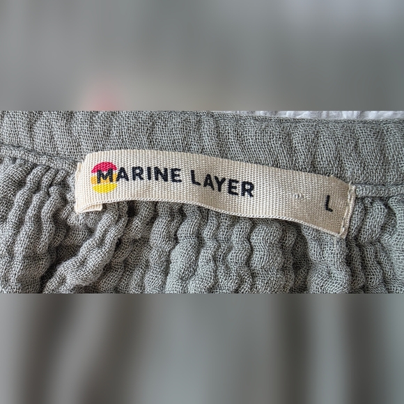 Marine Layer “Sydney” Romper • Size L • Sage-Green Gauzy Cotton - Picture 4 of 10